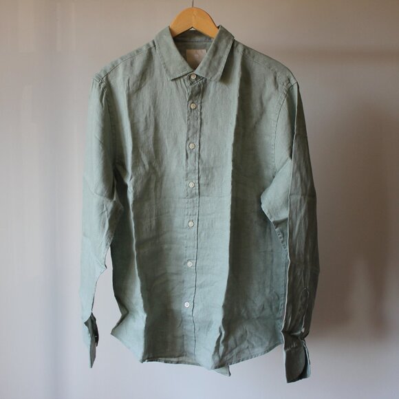 AT. P.Co Green Linen Shirt Size 42 - Picture 1 of 9